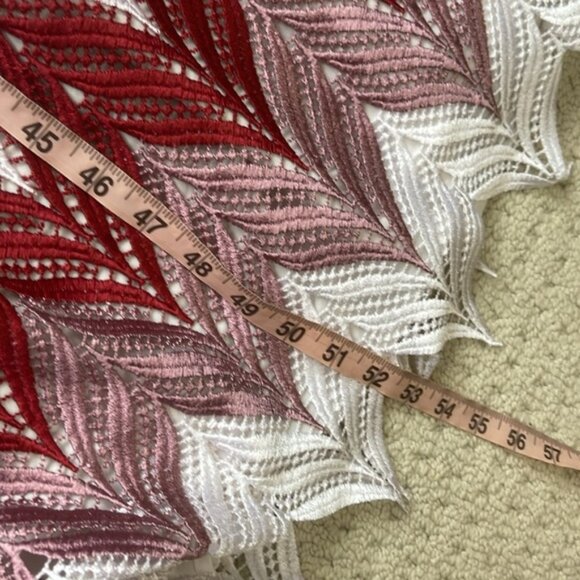 Eloquii Red & White Chevron Embroidered Maxi Dress Size 22 - Picture 14 of 15